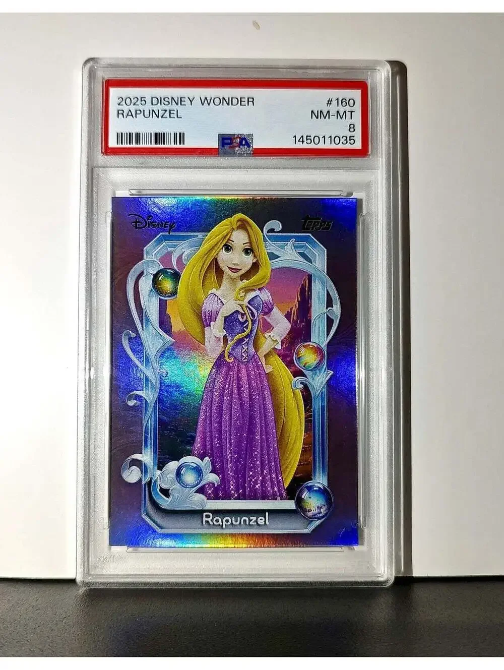 Rapunzel 2025 Topps Disney Cartoon Princess #160 Card Tangled PSA 8